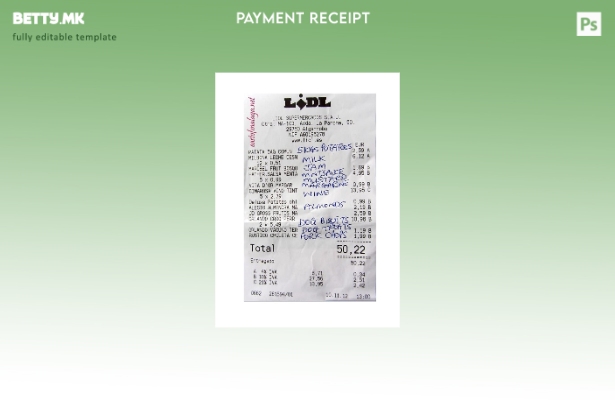 Модерен стил на Lidl шаблон за потврда за плаќање